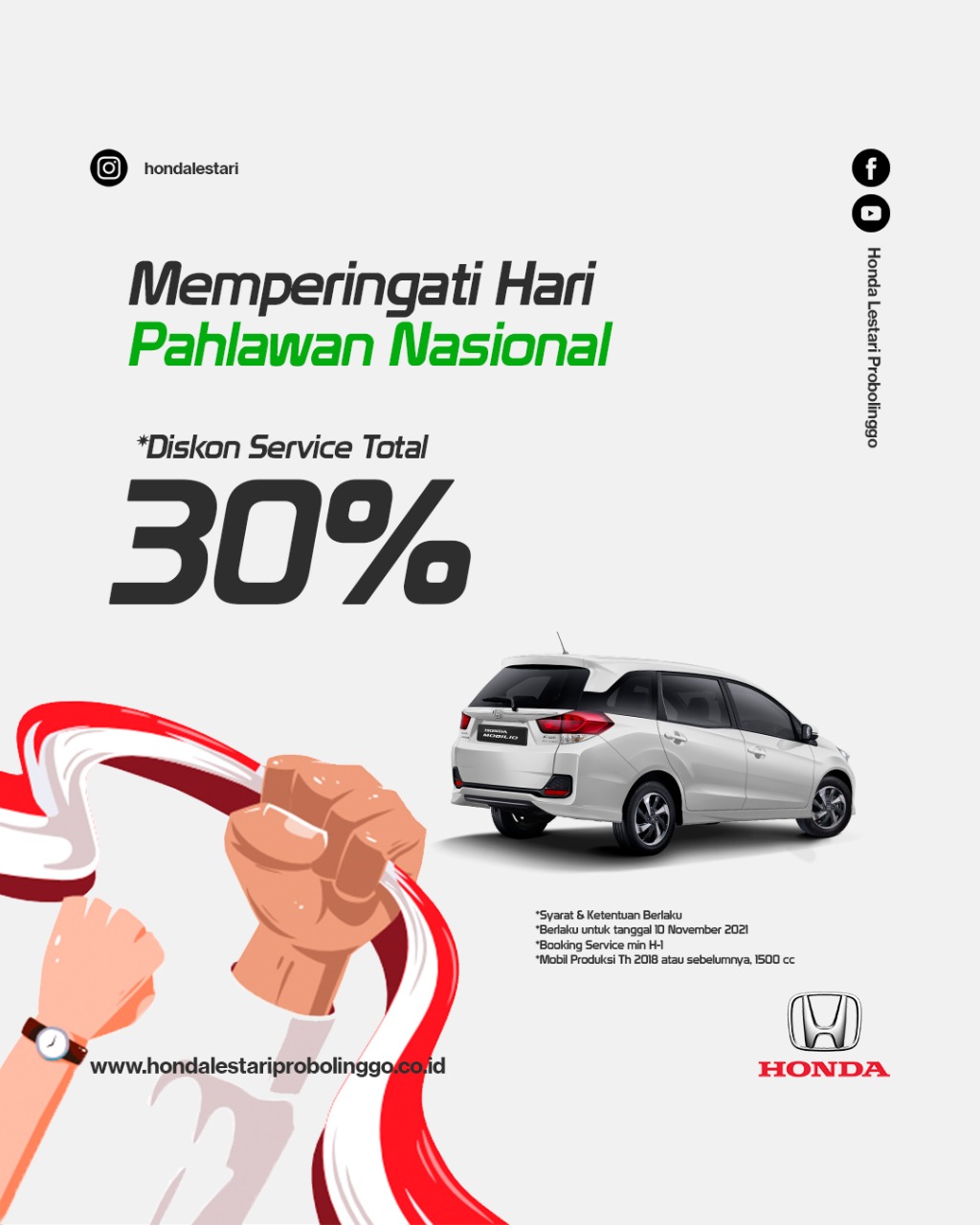 Promo Memperingati Hari Pahlawan Honda Lestari